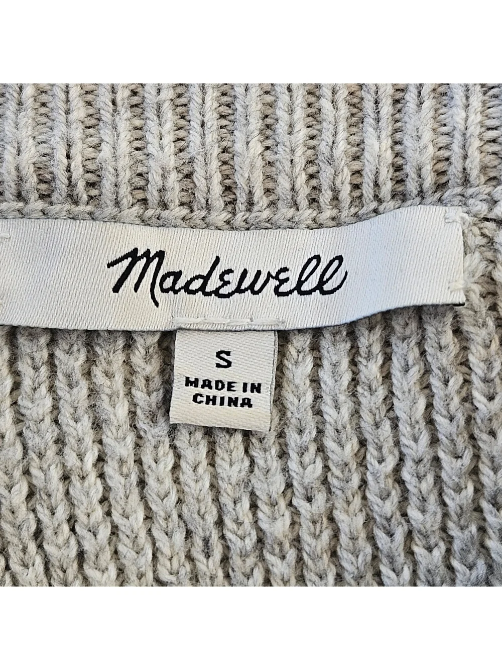 Madewell Province Cross-Back Pullover Sweater Small Heather Dovetail Knit EUC